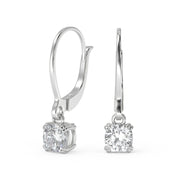Maleah Cushion Cut Double Prong Earrings Leverback - Nivetta
